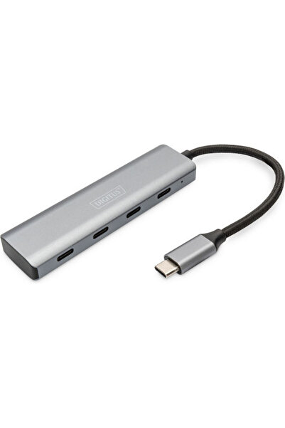 Digitus Διανομέας USB 3.1 4 θυρών με σύνδεση USB-C Κωδικός Γκρι: DA-70246