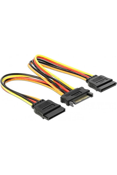 DELOCK Καλώδιο SATA 15 ακίδων - SATA 15 ακίδων 0,15μ Πολύχρωμο (60143)
