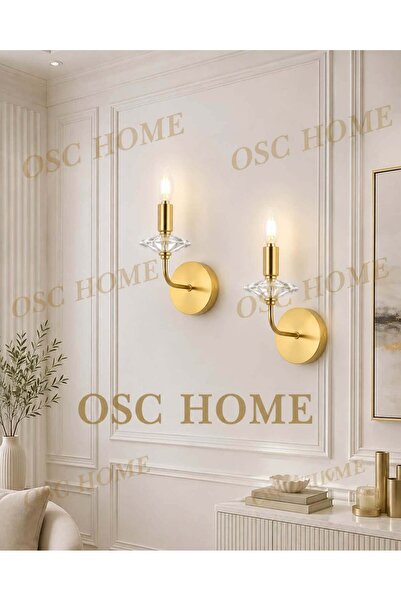 OSC HOME Modern Luxury Gold Yellow Wall Sconce 2 Pieces