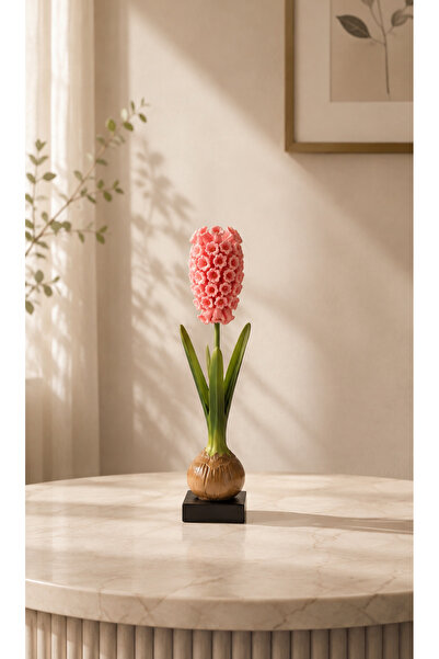 Porland Sümbül Pembe Şamdan 35cm