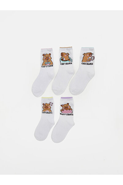 LC Waikiki I Embroidered Girls' Socks 5-Piece Set from Freezen Store