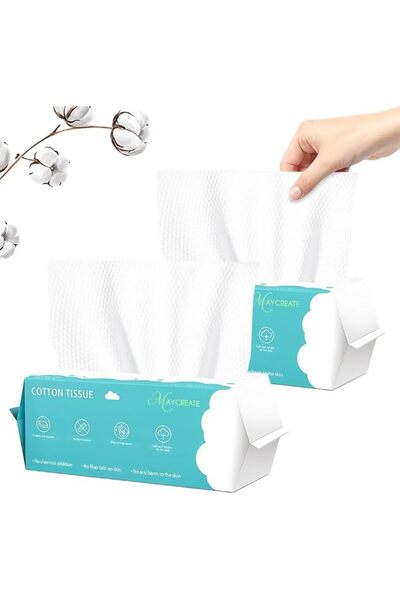 Hannea ® Disposable Face Towels 70 Count, Soft Cotton Facial Tissue Wipes for...