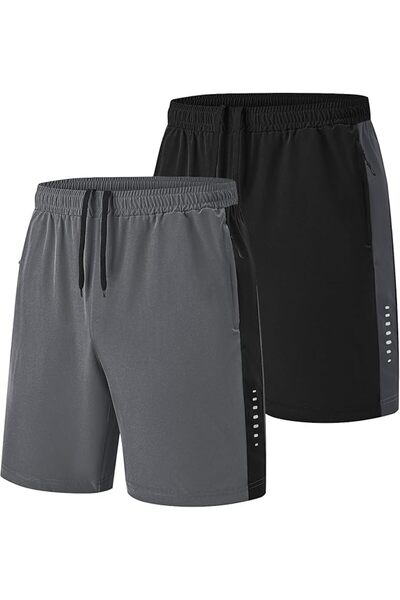 GENERAL Mens Workout Shorts Dry Fit Gym Athletic Sport Shorts for Men Zip Poc...