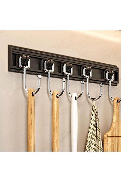 ALMEKAQUZ Kitchen Sliding Hooks,Wall Mounted Hanging Utensil Holder Rack, Rem...