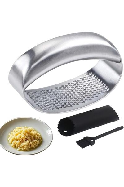 Generic Garlic Press Stainless Steel Manual Ginger Mincer Cooking Tools | Kit...