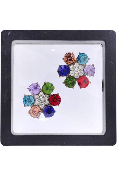 GENERAL 2-Pack Rhinestone Flower Cufflinks, Decorative Button Covers for Shir...