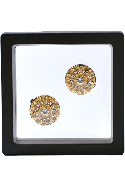 GENERAL 2 Pieces Rhinestone Button Covers, Decorative Floral Shirt Cufflinks,...