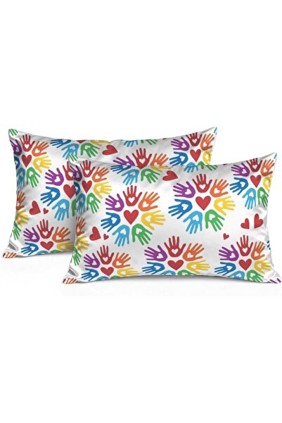 Generic Pillows Cases Decorative Valentine Hearts Anti Wrinkle Satin Pillowca...