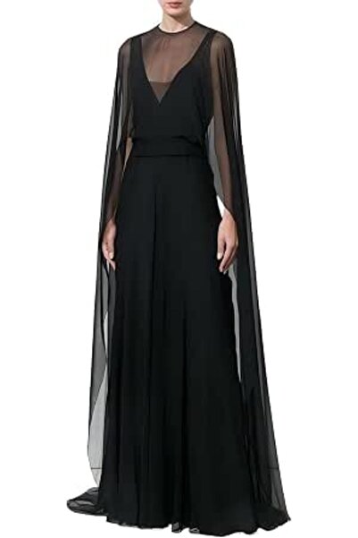 GENERAL Argeousgor Women Chiffon Long Cape Shawl High Low Flowy Poncho Capele...