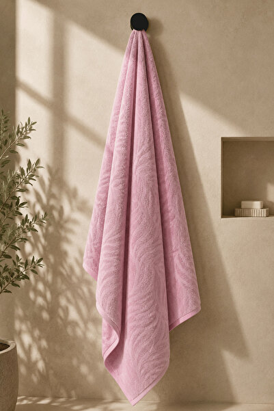 Menderes Home La Notte Flora Queen Velvet Shower Towel Pink 70X150 cm