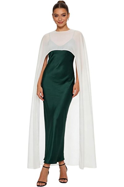 GENERAL JUMISEE Women Chiffon Long Cape Flowy Sheer Mesh Shawl Wraps for Even...