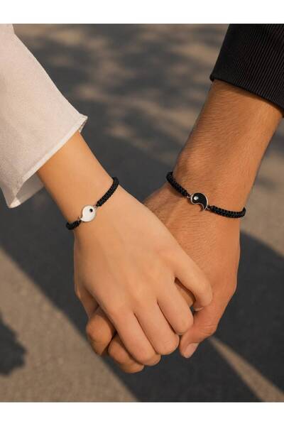 Feronnucci Women's Men's Couple Bracelet Lover's Bracelet Unisex Black Braide...