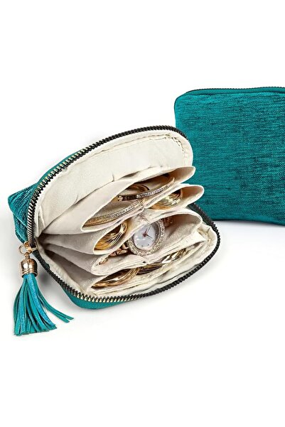 TERRIFI Travel Jewelry Organizer Bag for Necklaces and Bracelets with Tassel ...