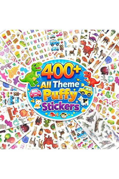 QTL Wear ملصقات منتفخة للأطفال والصغار من كيو تي إل، 500+ ملصق، 22 ورقة من ال...