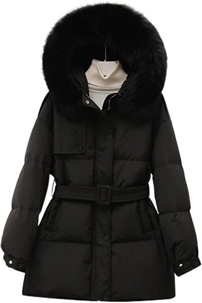 GENERAL Puffer Jacket Womens Winter Down Jackets Women Long Fur Hooded Coat W...
