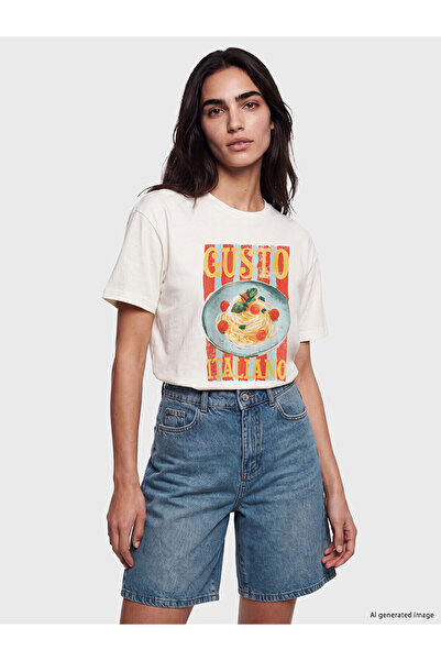 LC Waikiki Original Printed 100% Cotton Women's T-Shirt