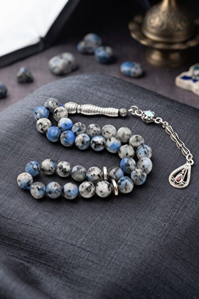Prestige Natural Apatite Stone 33 Prayer Beads with Metal Tassels 8mm Sphere ...