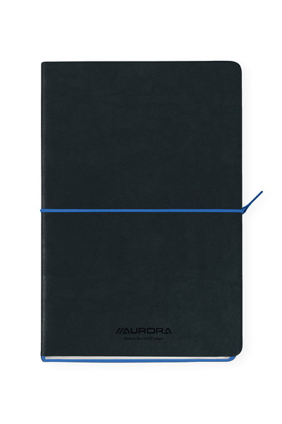 Aurora Zápisník A5, 192 stran, krémový FSC papír 80 g/m², černo-modrý obal s ...