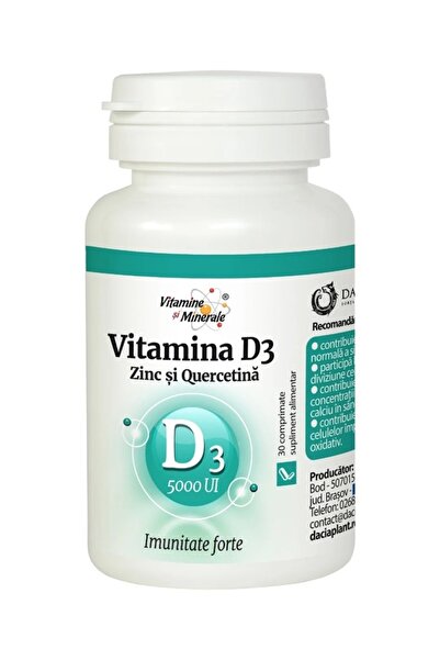 Dacia Plant Vitamina D3 (5000UI) cu Zinc si Quercetina, 30cp