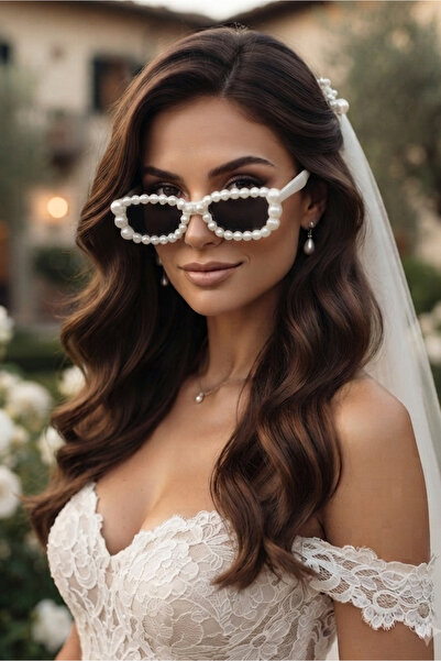 bb bridal boutique Bridal Glasses with Pearls for Birthday, Glitter Bridal Gl...