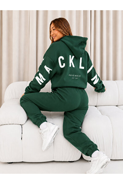 macklin Unisex Women's and Men's Back Printed Oversize 3 Thread Hooded Tracks...