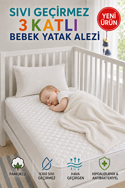 Hig Store Desert Touch 100% Cotton Liquid-Proof Quilted 3-Layer Baby Kids Mat...