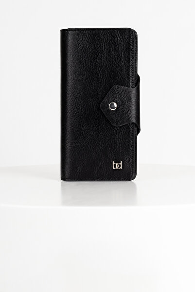 BAYDERİ Lehix Genuine Leather Wallet with Compartments Black