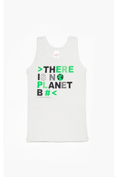 Minerva Φανέλα αμάνικη "There is no planet B" λευκή
