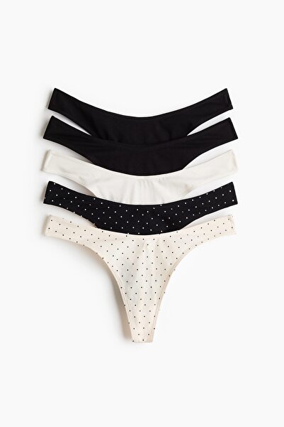 H&M 5'li Pamuklu Thong Külot