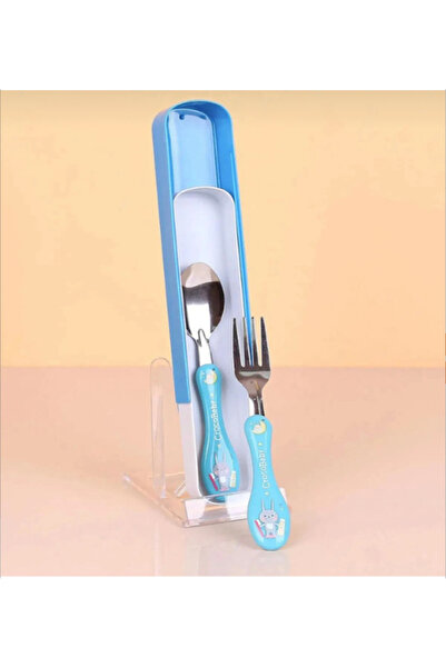 BuNeBox Children's Spoon and Fork with Silicone Handle and Metal Tip - Food S...