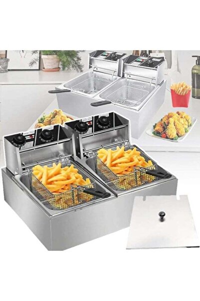 Generic Electric Deep Fryer, Twin-cylinder Frying Machine (6L+6L), 50-200°C T...