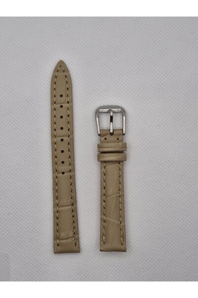 Genel Markalar 14mm Krem Deri Saat Kayışı