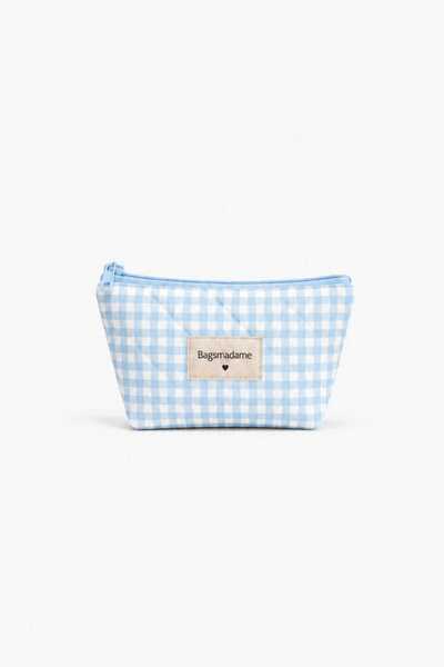BagsMadame Husă pentru creion cu un singur compartiment, cu model Gingham alb...