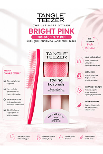 Tangle Teezer ذا ألتيميت ستايلر باللون الوردي الفاتح – فرشاة شعر تمنح تصفيفًا...