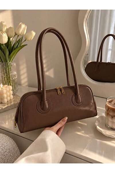 ValeriaBag Rugan Görünümlü Uzun Saplı Kadın Omuz Çantası – Vintage Baget Model