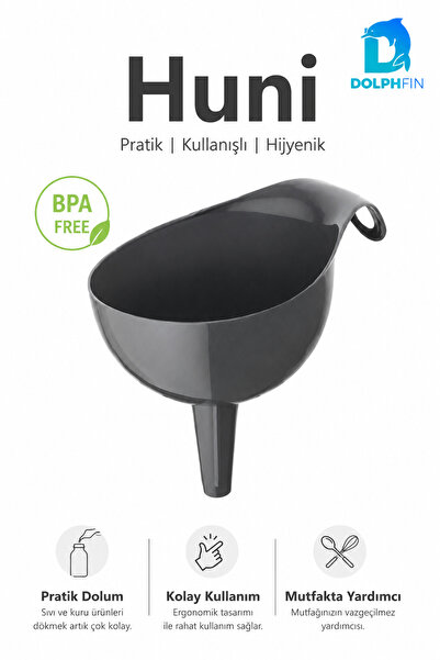 DolphFin Plastic Kitchen Funnel Wide Mouth with Handle Liquid Dry Food Transf...