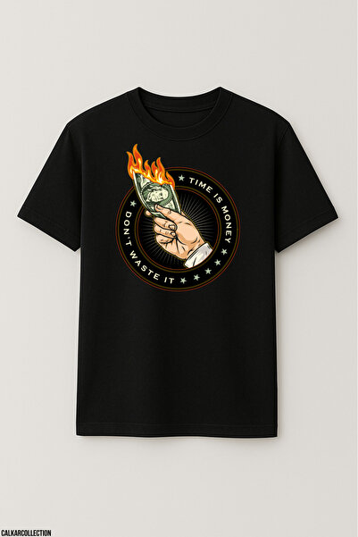 CALKARCOLLECTION Unisex Oversize Time Is Money Tshirt