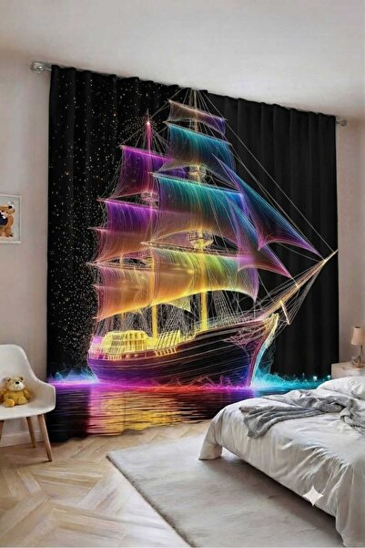 Elmas Dizayn Custom Design Luxury Organic Cotton Double Wing Background Curta...