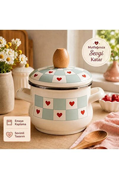 elif aksesuar Heart-Shaped Enamel Mini Pot |   Cute Sauce Bowl & Presentation...