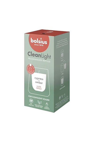 Bolsius Set 2 x 2 Lumanari Rezerva, CleanLight Bolsius, Chiparos si Chihlimbar