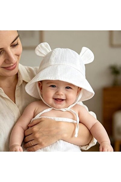 STARSTAR Baby sun hat breathable cotton ears UV beach boys/girls.