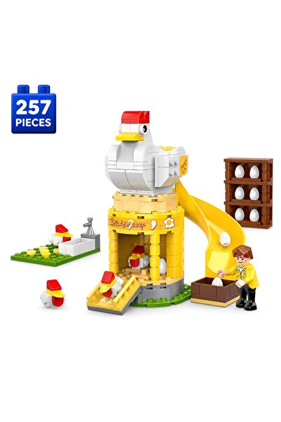 Minibric Set de Constructie cu Piese Tip Blocuri Construit 257 Piese Chicken ...
