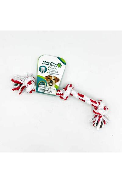 Eurodog Nhr-Hlss Dental Floss Three Knots White Red Line (154124) 15 cm
