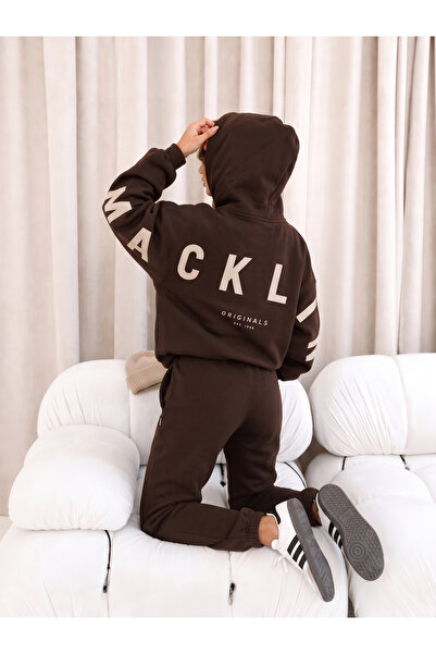 darkopia طقم بدلة رياضية بقلنسوة للجنسين من M A C K L I N مطبوعة من الخلف بمق...