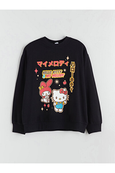 LC Waikiki Hanorac pentru fete cu guler rotund și imprimeu Hello Kitty
