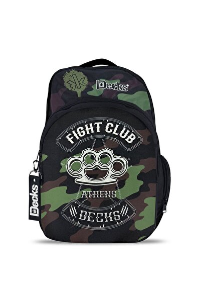 Zâna Casei Black Khaki Army Backpack "Fight Club" - 33x18x48cm