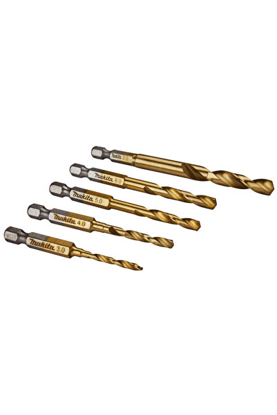 Makita B-57308 Metal Drill Bit Set, 1/4", 5 pcs