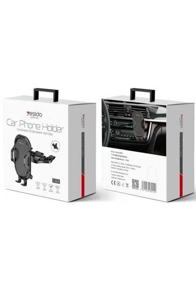 Yesido C84 Car Phone Holder With Air Vent Clips Black