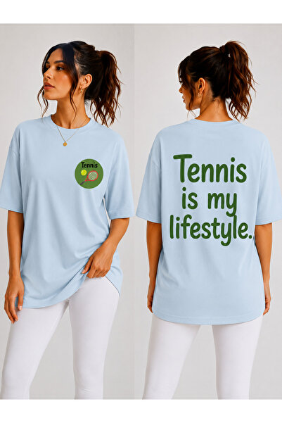 VODEXA Unisex Oversize Tennis Printed T-Shirt 100% Cotton Tennis Themed Comfo...