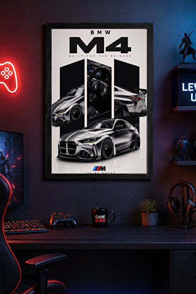 Charmbi Poster cu cadru din lemn BMW M, pictură de perete cadou, imprimare pr...